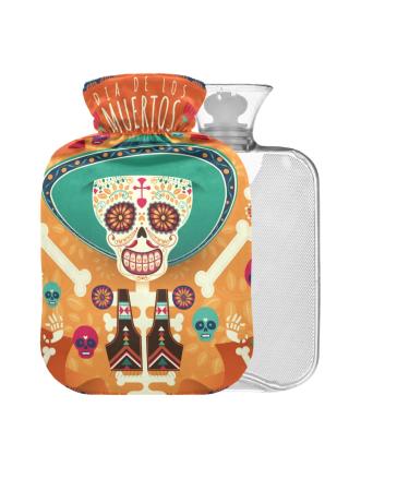 Dead Day Skull hot water bottle with reference 1 l small warm-up bag for pain relief headache neck and shoulders without BAP-free