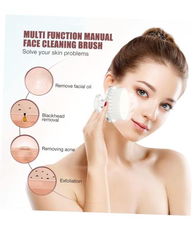 Cleansing Brush face Brush face Facial Brush Blackhead Scrubber Manual Brush Makeup Removal Brush Silicone face Cleaner pp Makeup Remover Brush White The face - Buy Online on GoSupps.com