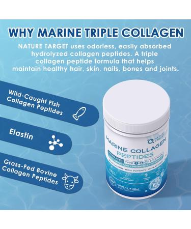 NATURE TARGET Marine Collagen Powder for Women - Multi Collagen Peptides with Hyaluronic Acid & Vitamin C for Hair Skin Nails & Joints - Wild-Caught Fish & Grass-Fed Bovine 50 Servings 1.1 Pound (Pack of 1) - Buy Online on GoSupps.com