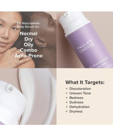 Paula's Choice 5% Niacinamide Body Serum Treatment for Discoloration, Redness, Wrinkles & Uneven Tone - Vitamin B3 & B5 Lotion for Body, Arms & Legs - Suitable for All Skin Types, Including Acne-Prone - Fragrance-Free - Buy Online on GoSupps.com