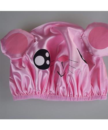 Bath Reusable Shower Caps for Kids with Long/Thick Hair - Cute Waterproof Cartoon Animal Design - Double Layer Bathing Hat for Boys, Girls, Women (Pink Mouse/Gray Mouse/Green Smile Frog) - Buy Online on GoSupps.com