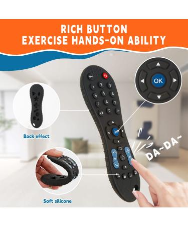 Teething Toys for Babies 6-12 Months-2 Pack Silicone TV Remote Control Shape Baby Hand Teethers for 12 to 18 Months -Infant Chew Toys with Anti-Drop Pacifier Clip-Safety Tested (Black & Grey) - Buy Online on GoSupps.com