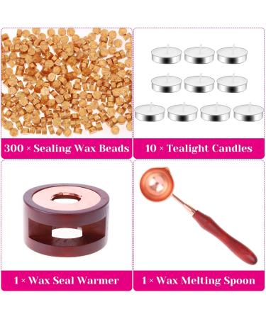 Sealing Wax  Paxcoo 312pcs Sealing Wax Kit with Wax Seal Beads  Wax Seal Warmer  Wax Spoon and Tealight Candles for Wax Stamp Letter Sealing Gold - Buy Online on GoSupps.com