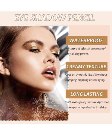 High Pigmented Metallic Eyeshadow Stick - Waterproof Cream Shimmer Eye Shadow Pencil - Champagne Gold Neutral Eyeliner Pen - Long-Lasting Prime Makeup - Buy Online on GoSupps.com
