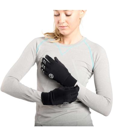 Zensah Smart Running Gloves - Large Black | Touch Screen Compatible - Buy Online on GoSupps.com