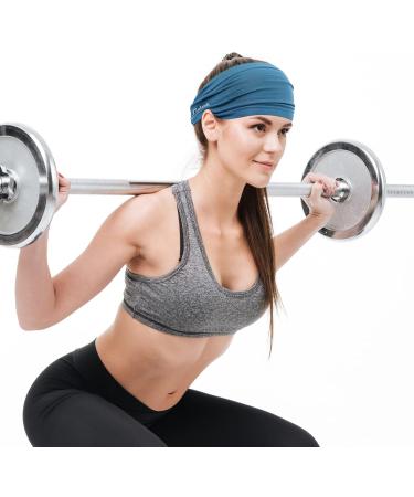 Linlook Sports Headband for Men & Women - Wide Stretchy Hair Bands for Fitness Jogging Cycling Hiking CrossFit & Yoga - 3 Pack Black - Buy Online on GoSupps.com