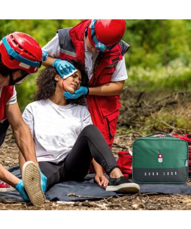 Large Capacity Waterproof Medicine Bag - Portable First Aid & Emergency Travel Pharmacy Bag (Green) - Ideal for Home Office & Travel - Buy Online on GoSupps.com