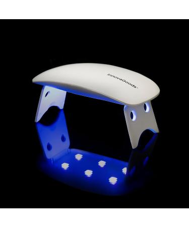 Innovagoods Mini LED UV Nail Lamp - Quick-Drying Compact 5W 6 Dual LED Foldable Stand White - Perfect for Home & Travel - Buy Online on GoSupps.com