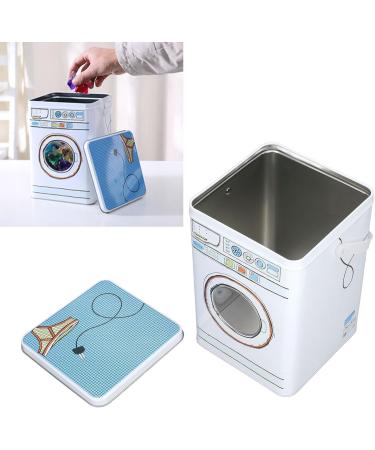 Washing Powder Storage Tin Powdered Laundry Detergent Container Iron Construction Washing Machine Modeling with Perspective Window for Storage - Buy Online on GoSupps.com