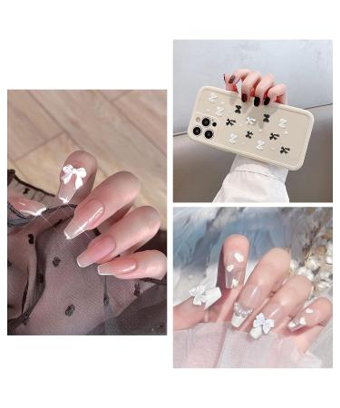 CGBE Butterfly Bow Pearl 3D Nail Charms for Nail Art Decoration - Black and White Bow-knot Design - Buy Online on GoSupps.com