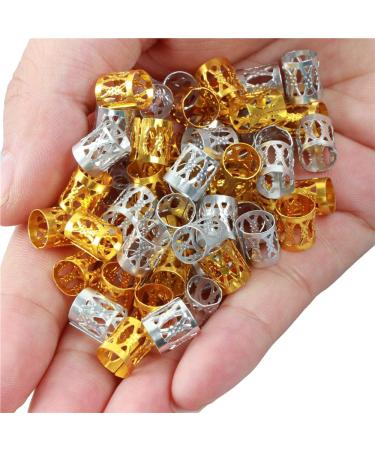 200 Pieces Dreadlock Jewelry - Adjustable Microring Pearl Hair Cuffs & Clips (Silver & Gold) for Braids & Dreadlocks - Buy Online on GoSupps.com