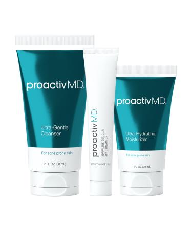 ProactivMD Adapalene Gel Acne Kit - with Adapalene Gel Acne Treatment, Green Tea Face Cleanser, and Moisturizer with Hyaluronic Acid- 30 Day Kit