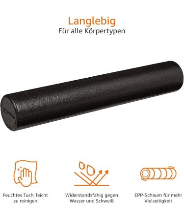 Amazon Basics High Density Foam Exercise Roller 90 cm - Black | Ideal Foam Roller for Muscle Recovery & Fitness | Best Price & Fast International Shipping - Buy Online on GoSupps.com