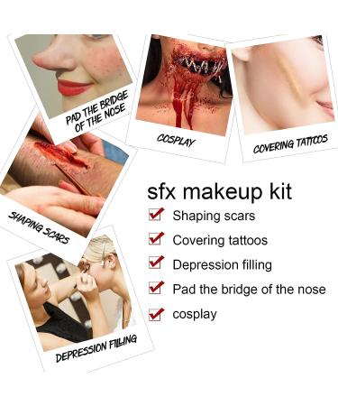 Professional SFX Makeup Kit for Scary Face & Fake Wound Effects - Perfect for Art, Theater, Halloween, Parties, and Cosplay - Buy Online on GoSupps.com