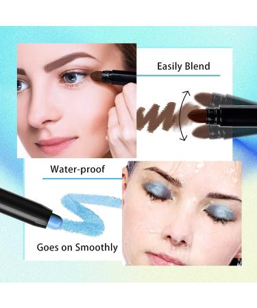 Oillase 12 PCS Eyeshadow Stick Set | Smudge Proof Primer Base | Waterproof Glitter Pen | Cream Eye Shadow Stick | Shimmer & Matte Pencil Crayon - COLOR 2 - Buy Online on GoSupps.com