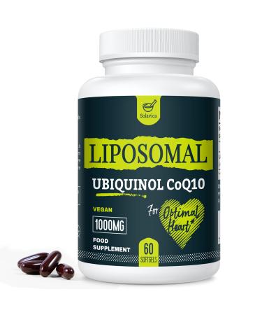 Liposomal Ubiquinol Vegan CoQ10 1000 mg High Bioavailability (The Active Form of CoQ10) Powerful Antioxidant for Heart Health Beneficial to Statin Users 60 Softgels Pack of 1