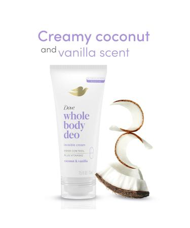 Dove Whole Body Deo Aluminum Free Cream Deodorant - Coconut & Vanilla 72h Odor Control | 2.5 oz - Shop Internationally - Buy Online on GoSupps.com