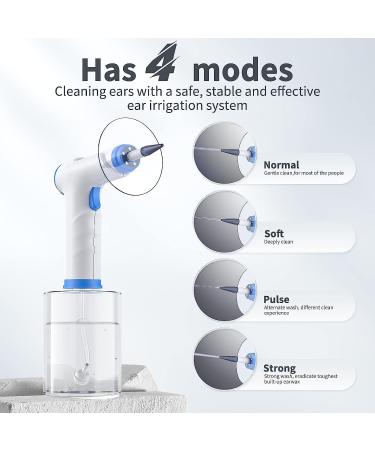 Electric Ear Wax Removal Kit with Light - 4 Pressure Modes for Ear Wax Accumulation - Includes Basin, Towel, & Tips - Blue - Buy Online on GoSupps.com