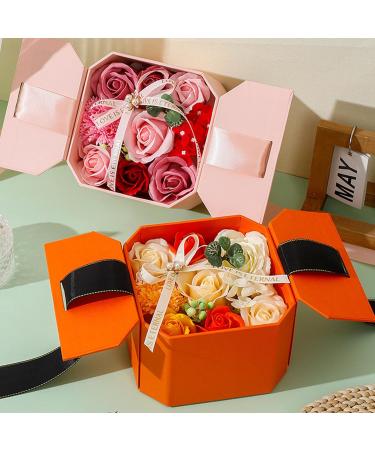 Rose Bath Soap - Flower Floral Scented Petals Body Soap in Flower Box for Women Plant Essential Oil Flower Soap Set for Birthday Valentine s Day Thanksgiving Day Christmas (Pink-2) - Buy Online on GoSupps.com