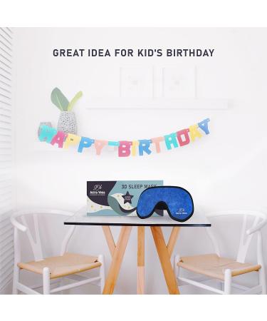 Kids Memory Foam 3D Contoured Sleep Mask - Blockout Light Eye Cover for Boys and Girls - Dark Blue - Buy Online on GoSupps.com