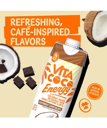 Vita Coco Boosted Coconut Water with MCT Oil & Tea Caffeine I Coffee Drink Alternative for Natural Energy I 202.8 Fl Oz (Pack of 12) - Buy Online on GoSupps.com