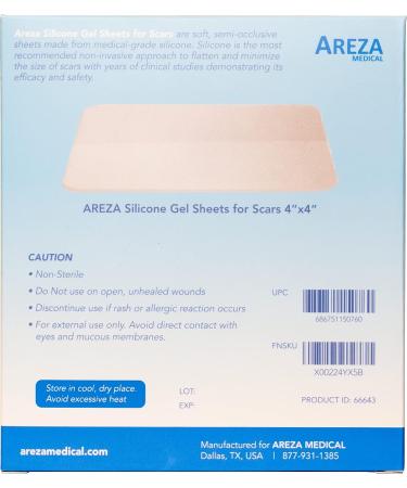 Areza Medical Silicone Gel Sheets for Scars 4 x 4 - Three Sheets Per Box - Buy Online on GoSupps.com