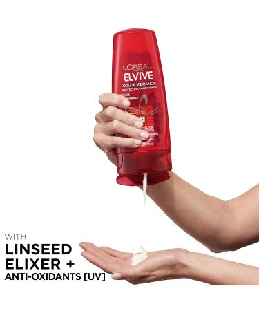 L'Oreal Paris Elvive Color Vibrancy Conditioner - Protects & Enhances Color-Treated Hair - Linseed Elixir & Anti-Oxidants - 28 Fl Oz - Buy Online on GoSupps.com
