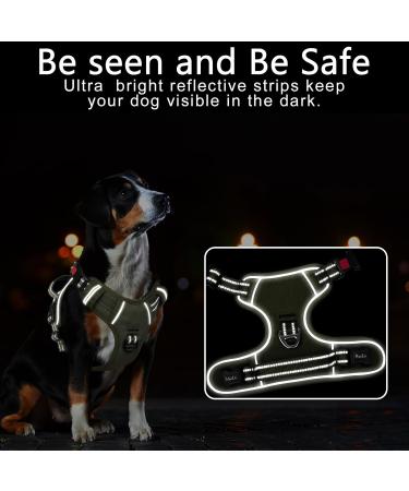 Shop Heele Adjustable Dog Harness - Reflective & Anti-Train for Running | Lockable Snap Lock - Green M Size (38-71cm) - Best for International Shipping - Buy Online on GoSupps.com