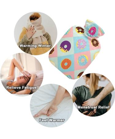 Naanle Checked Donut Heat Bottle - 2L Transparent Warm Water Bottle for Pain Relief & Therapy | Ideal for Bed Hands & Feet - Buy Online on GoSupps.com