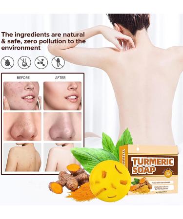 TBeautfave Turmeric Soap Natural Soap for Face & Body Organic Soap Turmeric Brightening Soap Handmade Soap Bar for for Acne & Dark Spots Moisturizing Deep Cleansing Erase Fine Lines - Buy Online on GoSupps.com