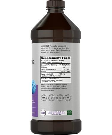 Hydrate & Nourish with Liquid Hyaluronic Acid Supplement | 100 mg | 16 oz | Cherry Flavor | Non-GMO & Gluten-Free | Horbaach - Buy Online on GoSupps.com