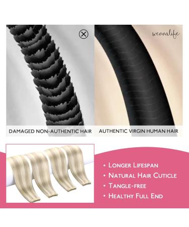 Salife 10Pcs Tape In Extensions | Real Hair Ashblond & Platinblond Highlights | Invisible Smooth 30cm 20g #17a/60a - Buy Online on GoSupps.com
