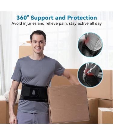 Back Brace for Lower Back Pain Relief - Breathable Support Belt for Herniated Disc & Sciatica - Adjustable Lumbar Decompression Belt for Men & Women (M) Black - Buy Online on GoSupps.com