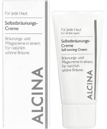 Alcina self -tanning cream - 1 x 50 ml - for a naturally beautiful tan - maintains dry skin areas - browning and care cream with DHA