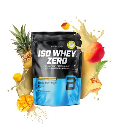 BioTechUSA Iso Whey Zero | Premium Whey Protein Isolate | Grass-Fed | Enzyme-Free | Sugar- and Gluten-free 454 g Ananas-mangue