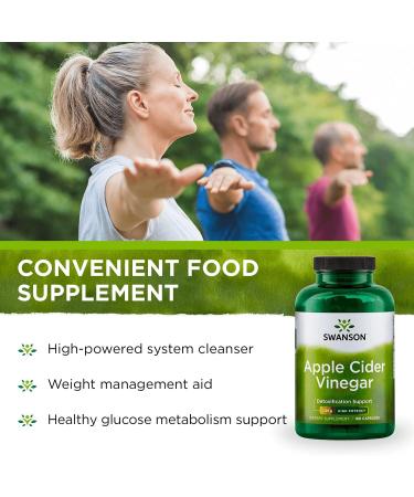 Swanson Apple Cider Vinegar Capsules - Weight Loss & Digestive Health Support - Metabolism & Glucose Maintenance - 180 Capsules - Buy Online on GoSupps.com