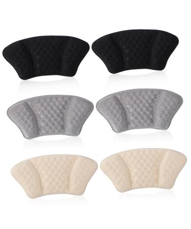 6 Pairs Anti-wear Heel Patch 6 Heel Grips for Shoes Too Big Shoe Heel Pads Shoe Back Heel Pads Heel Protectors Heel Grips for Loose Shoes Heel Cushion Pads Sticky Shoe Pads Sponge