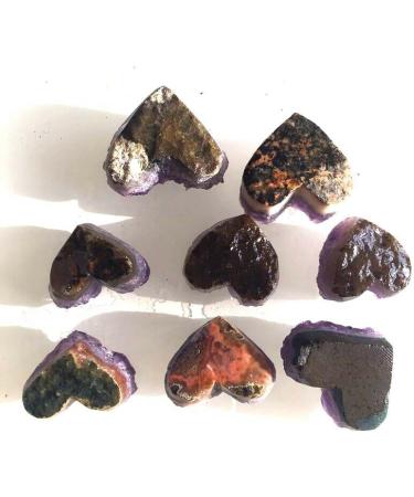 Natural Heart Shape Amethyst Quartz Crystal Cluster Geode Gemstone Specimen Collections Home Decor Valentine's Day Gift 2-3cm Rocks (Size : 3-4cm) - Buy Online on GoSupps.com