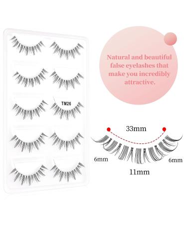 5 Pairs Natural Wispy False Eyelashes - Reusable & Easy to Apply | Natural Look (TM26) - Buy Online on GoSupps.com