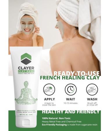 ACTIVE SKIN DETOX - 100% Natural Bentonite Clay Facial & Body Mask for Blemishes Oily Skin Detox & Blackheads - 4 FL. OZ. - Shop Internationally - Buy Online on GoSupps.com