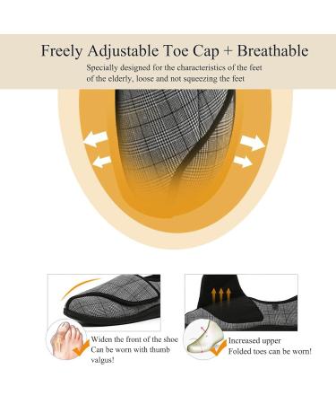 Gycdwjh Extra Wide Diabetic Shoes for Men - Open Toe Non-Slip Diabetic Slippers, Comfortable Walking Shoes for Elderly and Diabetics - Size 7.5 Black - Buy Online on GoSupps.com