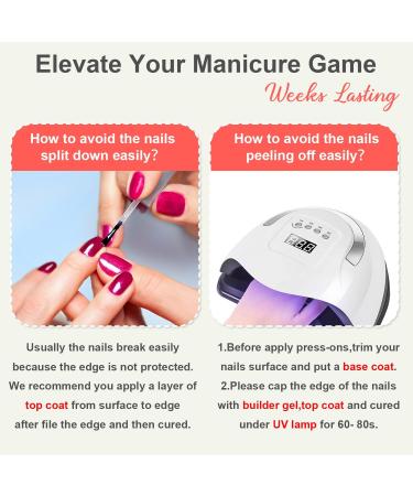 Red Press On Nails - Short Oval & Almond Styles | KQueenest Glossy Acrylic Glue-On Set for All Nail Beds - Buy Online on GoSupps.com