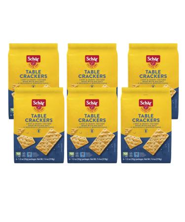 Schar - Table Crackers - Certified Gluten Free - No GMO's, Lactose, or Wheat - (7.4 oz) 6 Pack 7.4 Ounce (Pack of 6)