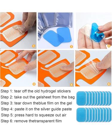KSvaye 60 PCS EMS Gel Pads for Abdominal Muscle Trainer | Hydrogel Pads for Six-Pack & Belly Training | Replacement for Electrical Muscle Stimulation Devices (60x40mm) - Buy Online on GoSupps.com