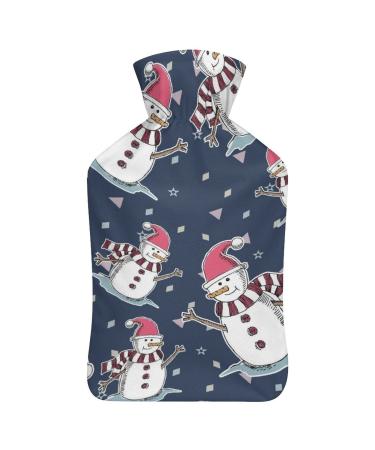 Snowman Hot Water Bottle With Cover Plush Bed Bottle Hand Warmer For Adults And Children 26.5X15.3cm