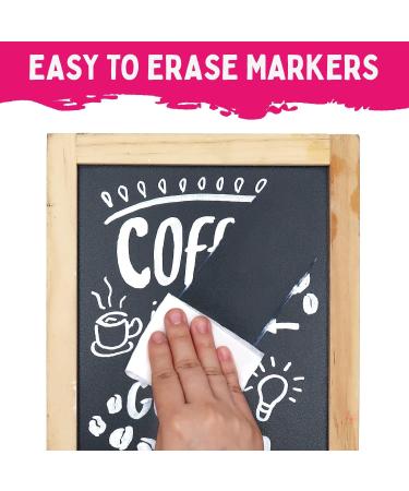 White Chalk Markers Fine Tip (4 Pack) - Wet & Dry Erase Chalk Pens for Blackboard, Windows, Signs - Reversible Bullet & Chisel Point - 3mm - Buy Online on GoSupps.com