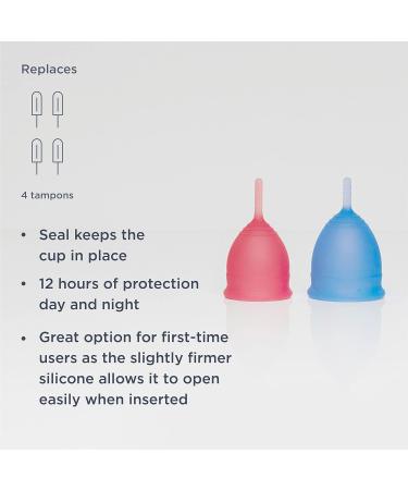 Saalt Menstrual Cup 2-Pack | High-Quality Soft & Flexible Design for Active Women | 12-Hour Portable Reusable Medical Silicone | Regular Blue & Small Pink - Buy Online on GoSupps.com