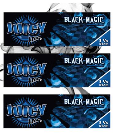 Juicy Jay's 1-1/4 Flavoured Rolling Papers - 3 Packs - Several Flavour Choices (Black Magic)