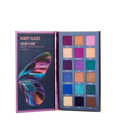 18 Colors Pearl Matte Shimmer eyeshadow Bright Silky Glitter Metallic Colorful eyeshadow powder delicate and soft diving colors and flashing polarized light eyeshadow cosmetics