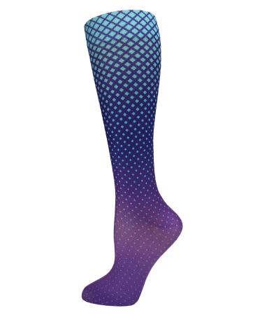 Prestige Medical 12 Soft Comfort Compression Socks Dot Matrix Aqua & Purple